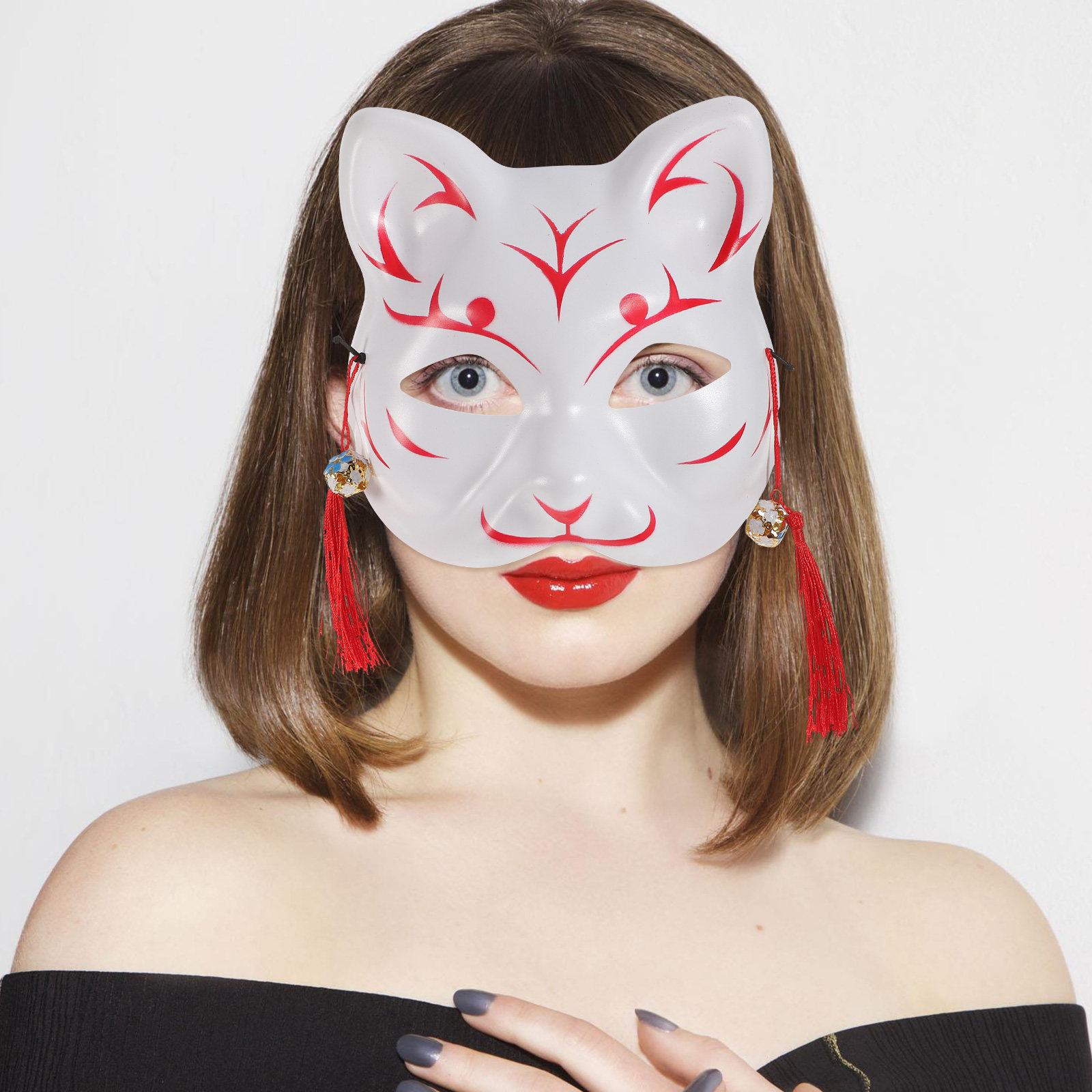 Japanese Style Cat Mask Anime  - Kids Face Mask 评论和价格