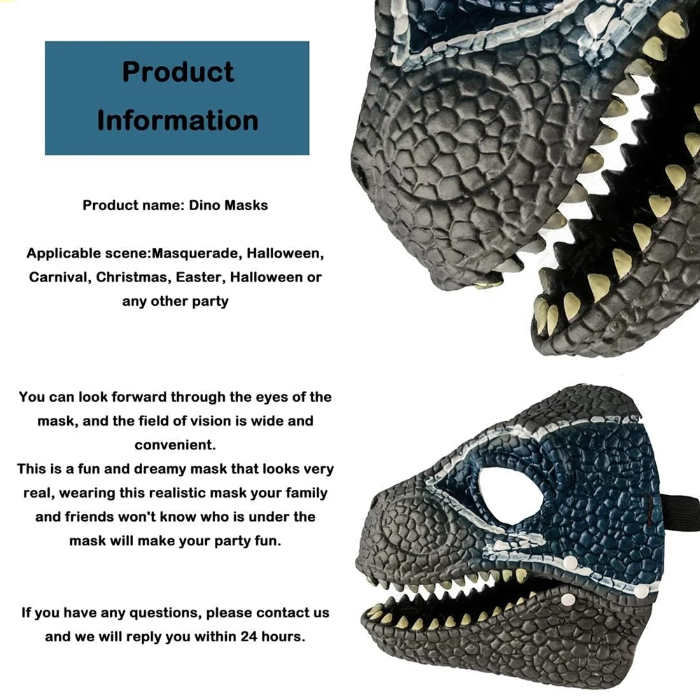 Halloween Dinosaur Mask Horror - Kids Face Mask 评论和价格